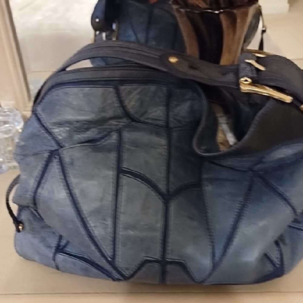 Steven By Steve Madden Blue Leather Travel Bag